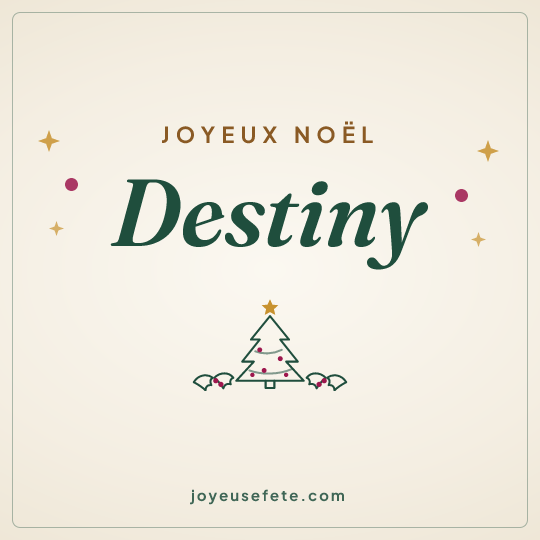 Image carrée « Joyeux Noël Destiny » pour WhatsApp
