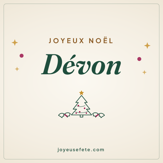 Image carrée « Joyeux Noël Dévon » pour WhatsApp