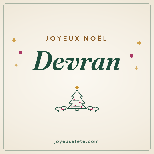 Image carrée « Joyeux Noël Devran » pour WhatsApp
