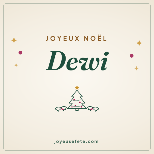 Image carrée « Joyeux Noël Dewi » pour WhatsApp