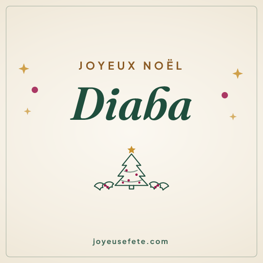 Image carrée « Joyeux Noël Diaba » pour WhatsApp