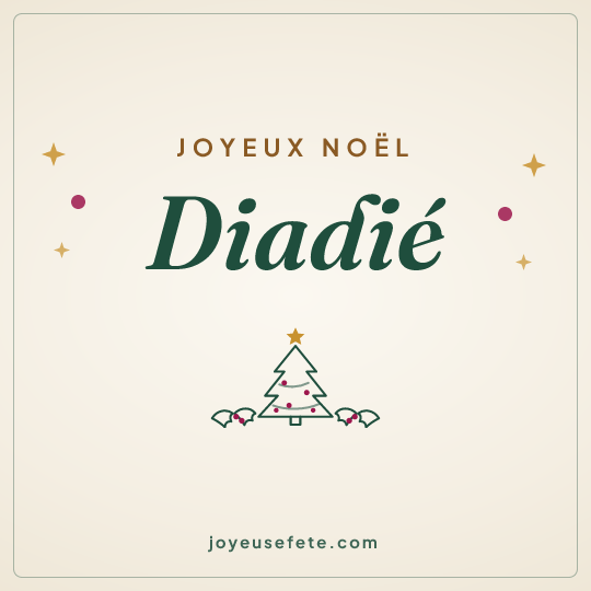 Image carrée « Joyeux Noël Diadié » pour WhatsApp