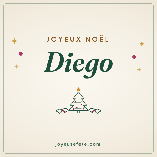 Image carrée « Joyeux Noël Diego » pour WhatsApp