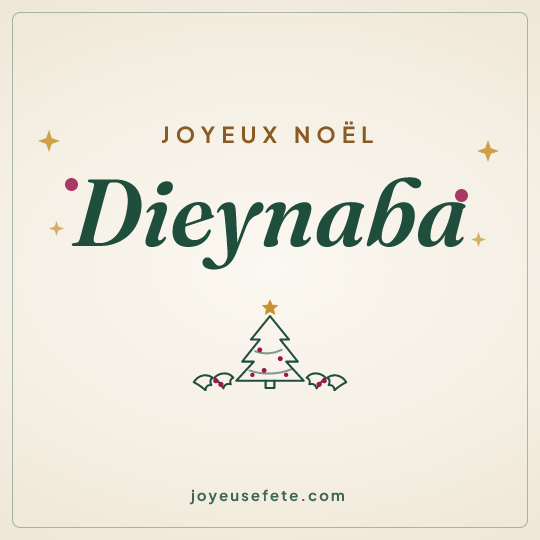 Image carrée « Joyeux Noël Dieynaba » pour WhatsApp