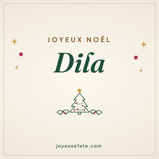 Image carrée « Joyeux Noël Dila » pour WhatsApp