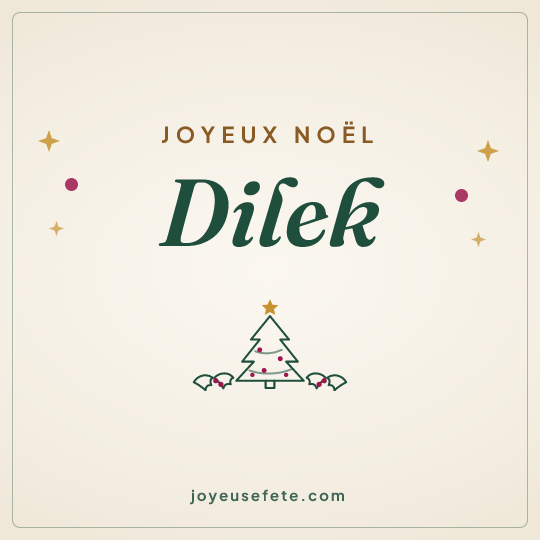 Image carrée « Joyeux Noël Dilek » pour WhatsApp