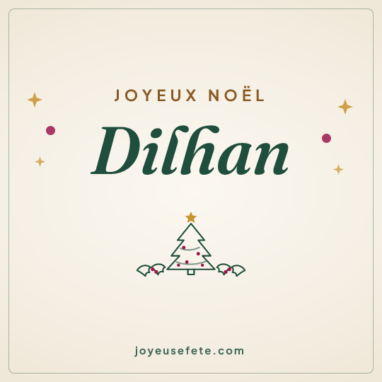 Image carrée « Joyeux Noël Dilhan » pour WhatsApp