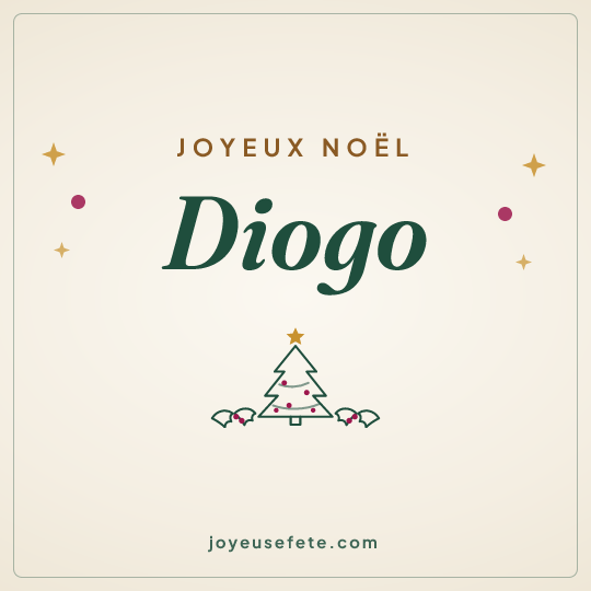 Image carrée « Joyeux Noël Diogo » pour WhatsApp