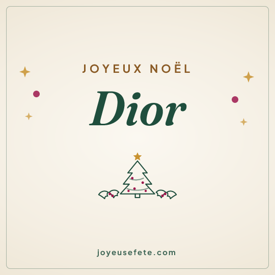 Image carrée « Joyeux Noël Dior » pour WhatsApp