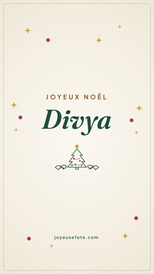 Image « Joyeux Noël Divya » au format story
