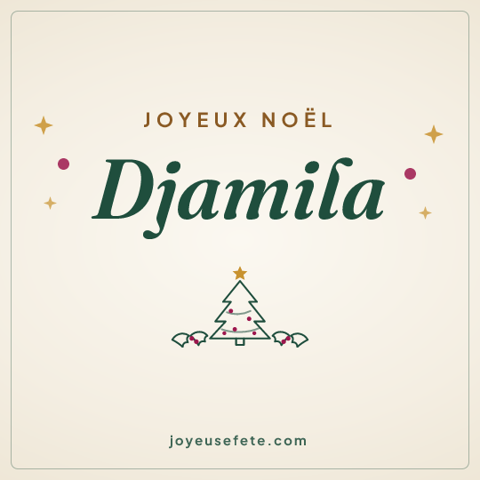 Image carrée « Joyeux Noël Djamila » pour WhatsApp