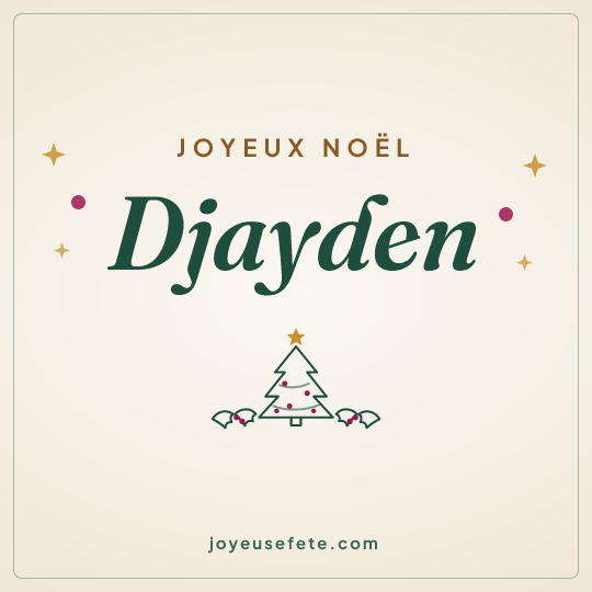 Image carrée « Joyeux Noël Djayden » pour WhatsApp