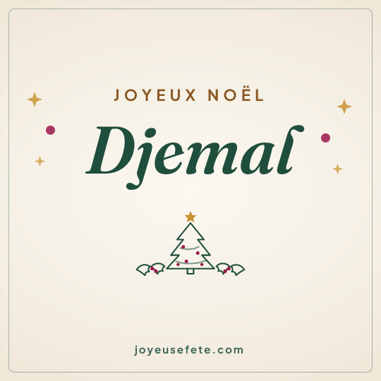 Image carrée « Joyeux Noël Djemal » pour WhatsApp