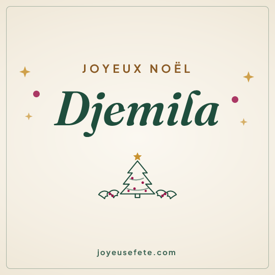 Image carrée « Joyeux Noël Djemila » pour WhatsApp