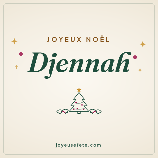 Image carrée « Joyeux Noël Djennah » pour WhatsApp