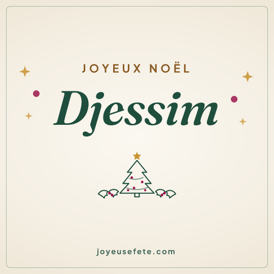 Image carrée « Joyeux Noël Djessim » pour WhatsApp