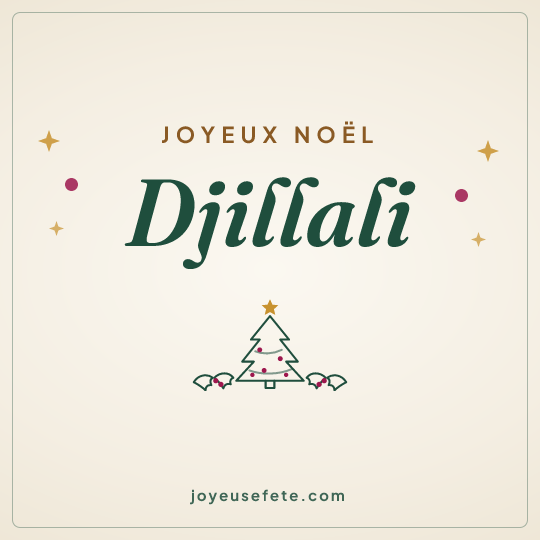 Image carrée « Joyeux Noël Djillali » pour WhatsApp