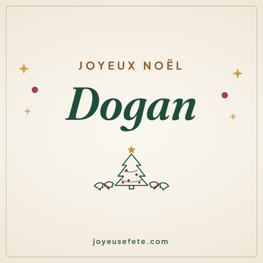Image carrée « Joyeux Noël Dogan » pour WhatsApp