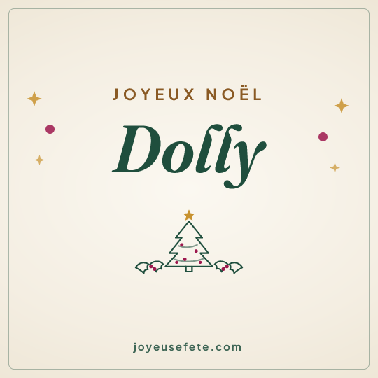 Image carrée « Joyeux Noël Dolly » pour WhatsApp
