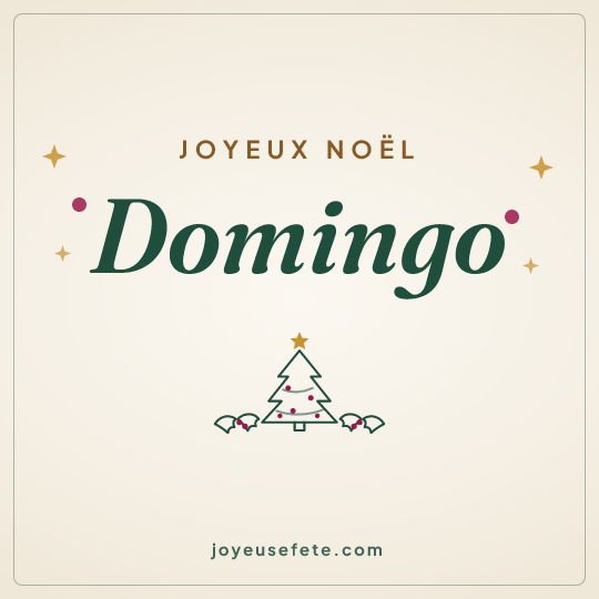 Image carrée « Joyeux Noël Domingo » pour WhatsApp