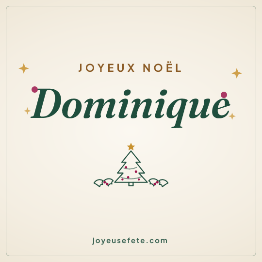 Image carrée « Joyeux Noël Dominique » pour WhatsApp