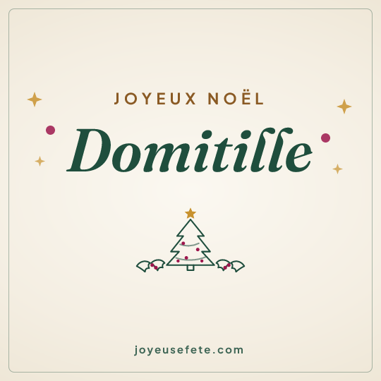 Image carrée « Joyeux Noël Domitille » pour WhatsApp