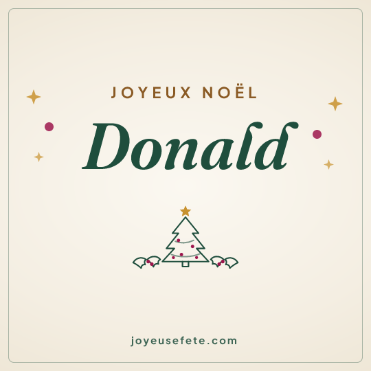 Image carrée « Joyeux Noël Donald » pour WhatsApp