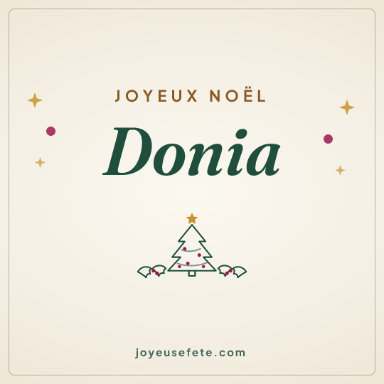 Image carrée « Joyeux Noël Donia » pour WhatsApp