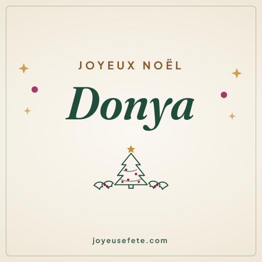 Image carrée « Joyeux Noël Donya » pour WhatsApp