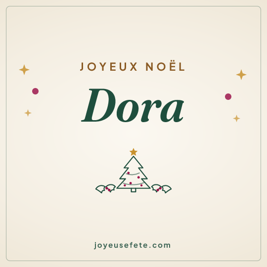 Image carrée « Joyeux Noël Dora » pour WhatsApp