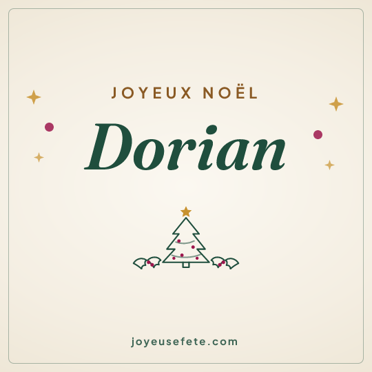 Image carrée « Joyeux Noël Dorian » pour WhatsApp