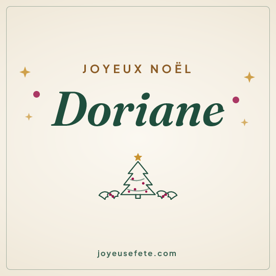 Image carrée « Joyeux Noël Doriane » pour WhatsApp