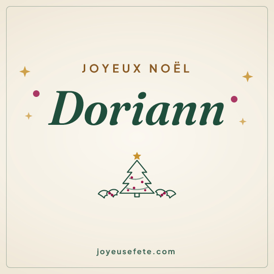 Image carrée « Joyeux Noël Doriann » pour WhatsApp