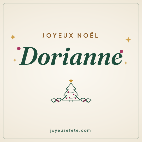 Image carrée « Joyeux Noël Dorianne » pour WhatsApp
