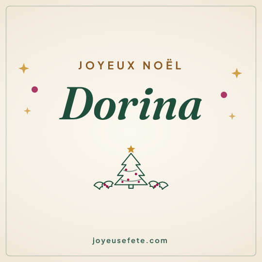 Image carrée « Joyeux Noël Dorina » pour WhatsApp