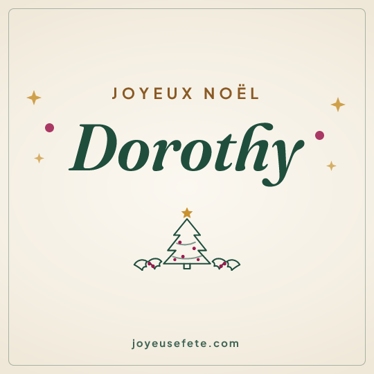 Image carrée « Joyeux Noël Dorothy » pour WhatsApp