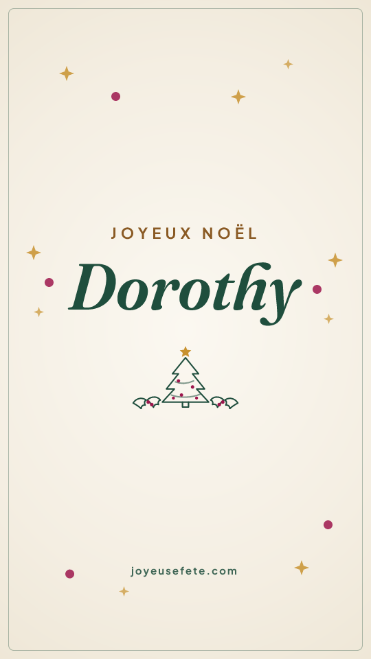 Image « Joyeux Noël Dorothy » au format story
