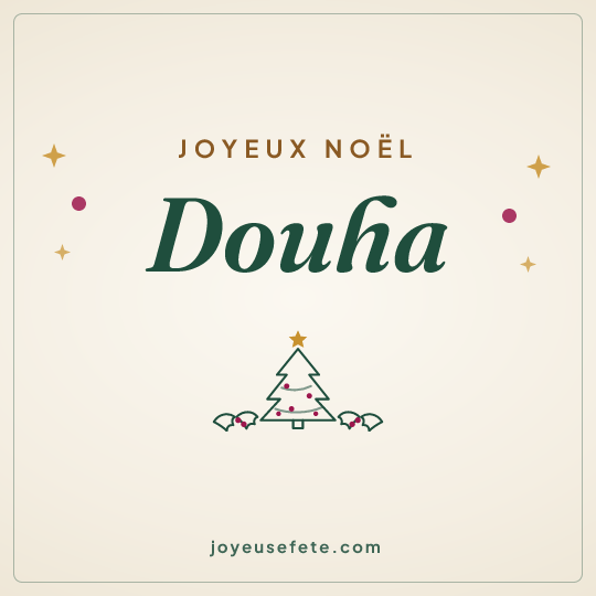 Image carrée « Joyeux Noël Douha » pour WhatsApp