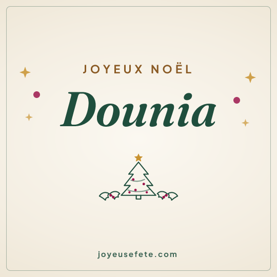 Image carrée « Joyeux Noël Dounia » pour WhatsApp