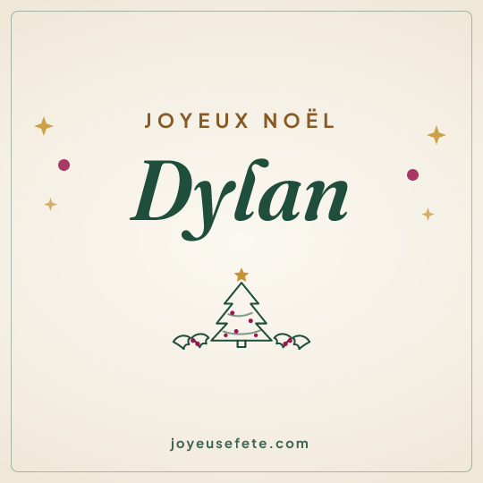Image carrée « Joyeux Noël Dylan » pour WhatsApp