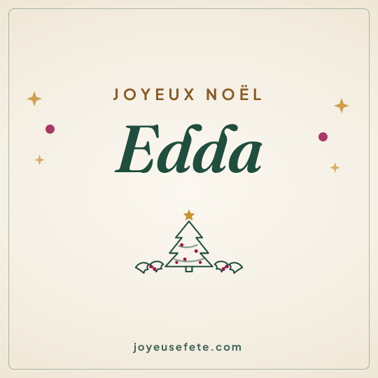 Image carrée « Joyeux Noël Edda » pour WhatsApp
