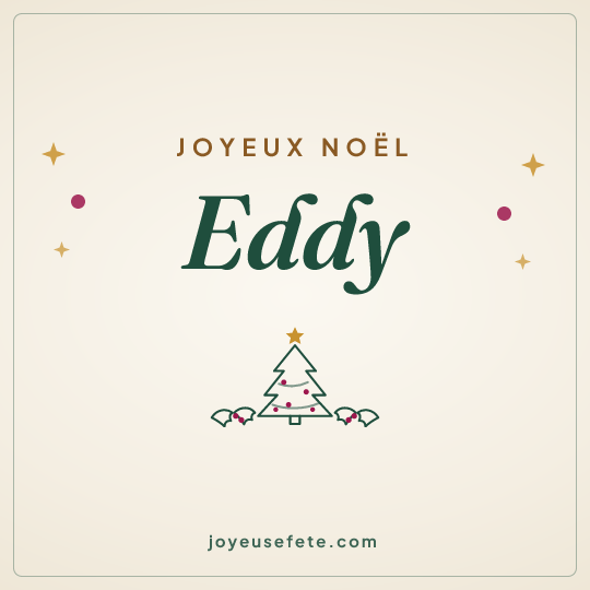Image carrée « Joyeux Noël Eddy » pour WhatsApp