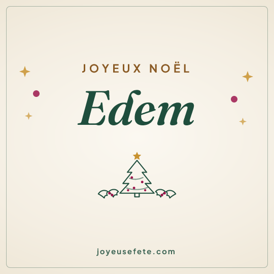 Image carrée « Joyeux Noël Edem » pour WhatsApp