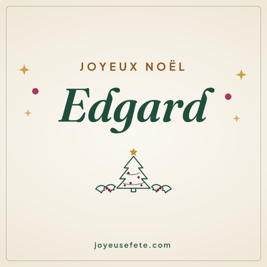 Image carrée « Joyeux Noël Edgard » pour WhatsApp