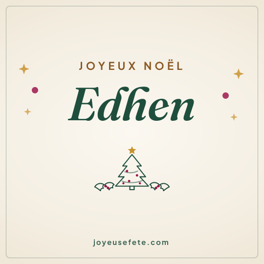 Image carrée « Joyeux Noël Edhen » pour WhatsApp