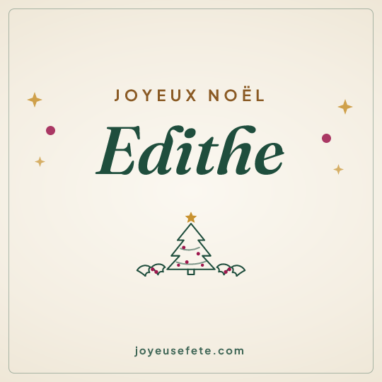 Image carrée « Joyeux Noël Edithe » pour WhatsApp