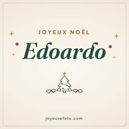 Image carrée « Joyeux Noël Edoardo » pour WhatsApp