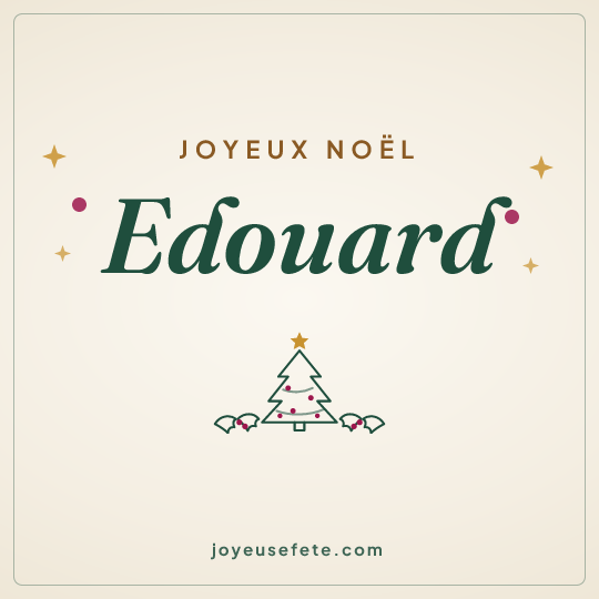 Image carrée « Joyeux Noël Edouard » pour WhatsApp