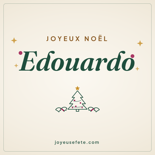 Image carrée « Joyeux Noël Edouardo » pour WhatsApp