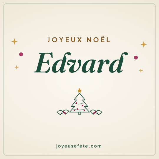 Image carrée « Joyeux Noël Edvard » pour WhatsApp